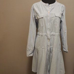 Oxford cotton A-line shirtdress